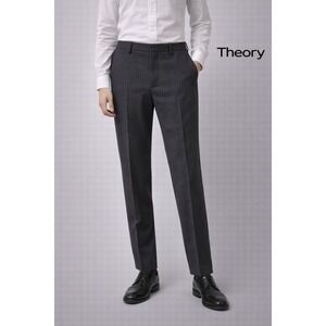 Theory Mens Dress Pants Charcoal‎ Grey Gingham Check Wool Blend Size 31